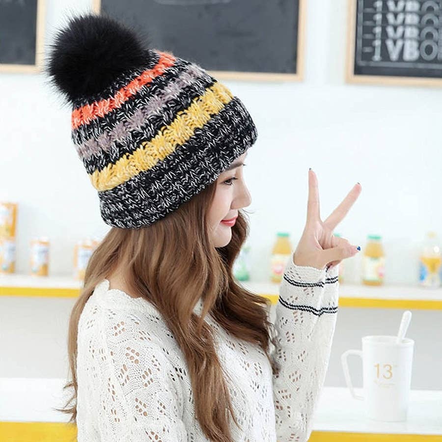 Fitted Winter Cable Knit Toboggan Hat HatQuarters Thick Soft Cold Weather Beanie Cap 